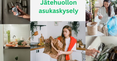 Kuva ihmisiä lajittelemassa jätettä.