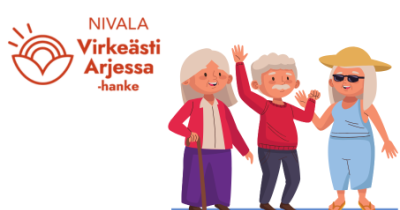Piirroskuva iloisista ikäihmisistä