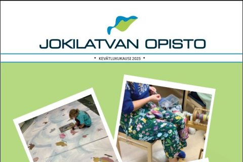 Kuvassa opiston kevätlukukauden oppaan kansi