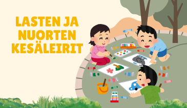 Kuvituskuva, jossa lukee Lasten kesäleiri